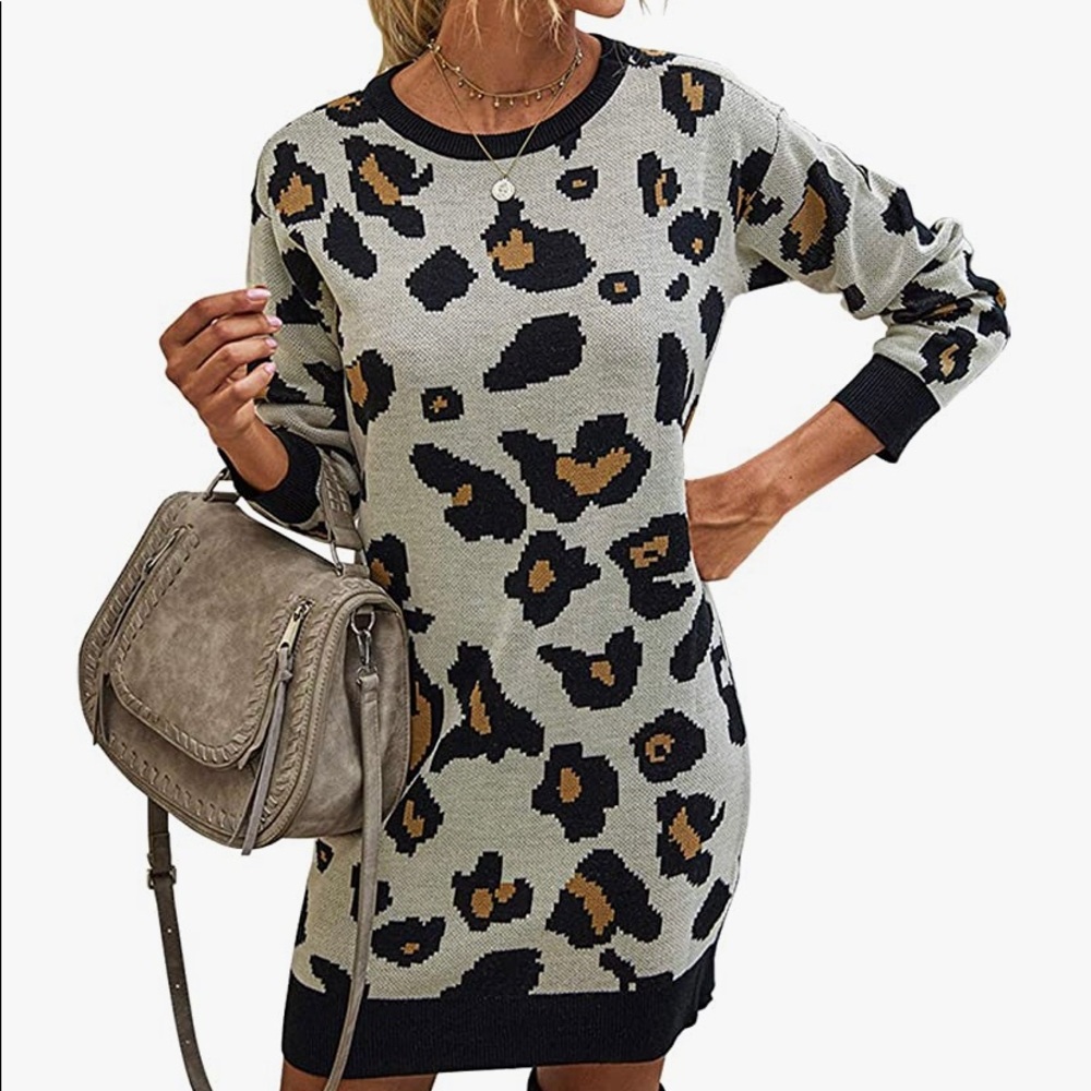 NWT super cute leopard sweater dress!